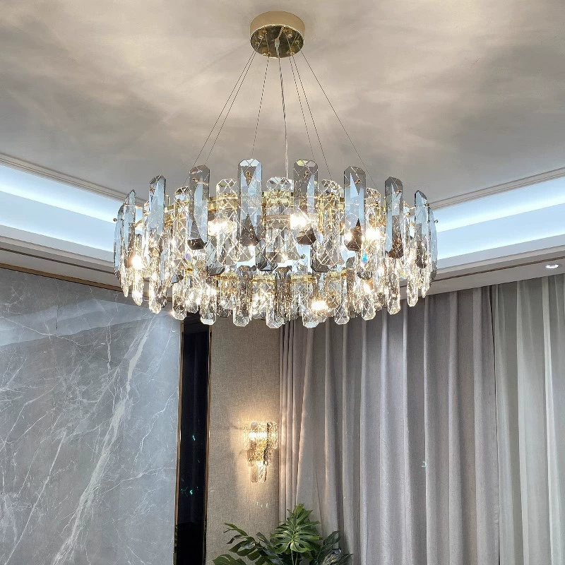 Grey Crystal Chandelier Factory - OEM Nordic New Design Luxury LED Living Room