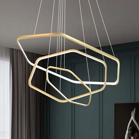 Irregular Pendant Light Factory - OEM New Design Luxury Three Rings LED