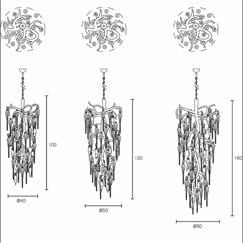 Silver Chandelier Manufacturer - OEM Art Deco Staircase Hotel Raindrop Light