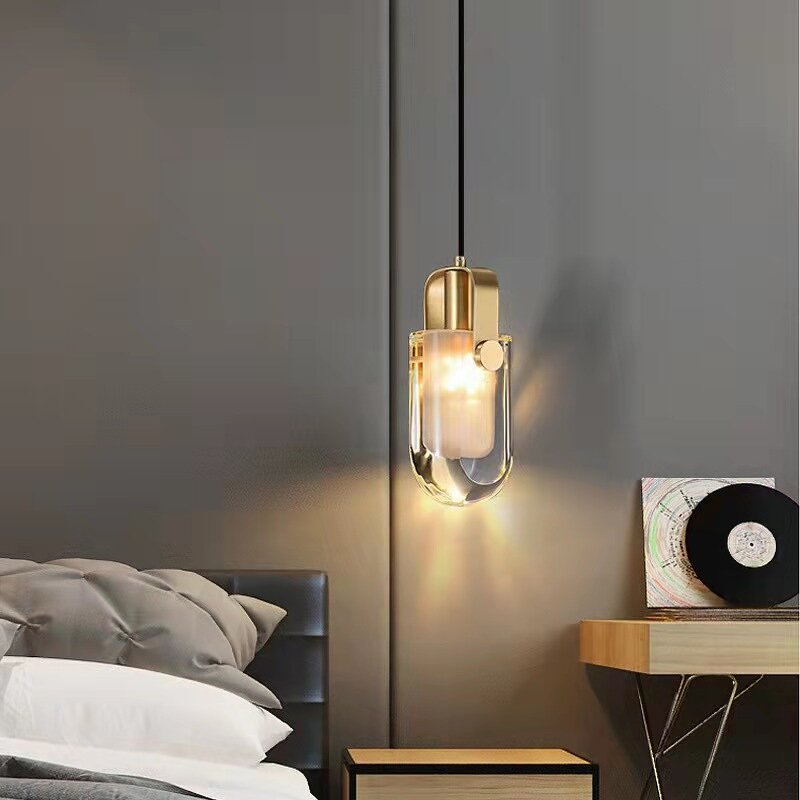 Gold Crystal Pendant Light Manufacturer - OEM Tendering Minimalist Small Bedroom Light