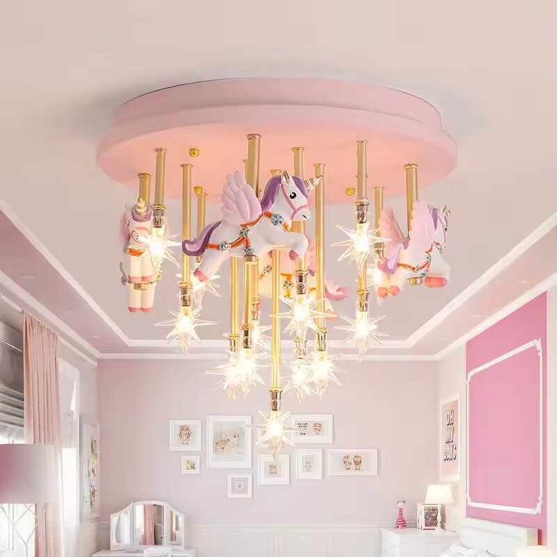 Carousel Chandelier Factory - OEM Modern Children's Room Princess Boy Girl