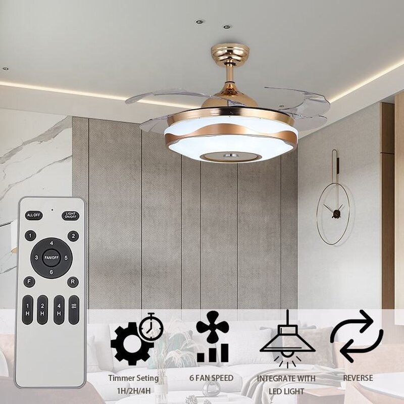 Gold Ceiling Fan Manufacturer - OEM Hot Sale Indoor Decoration Fancy Lights