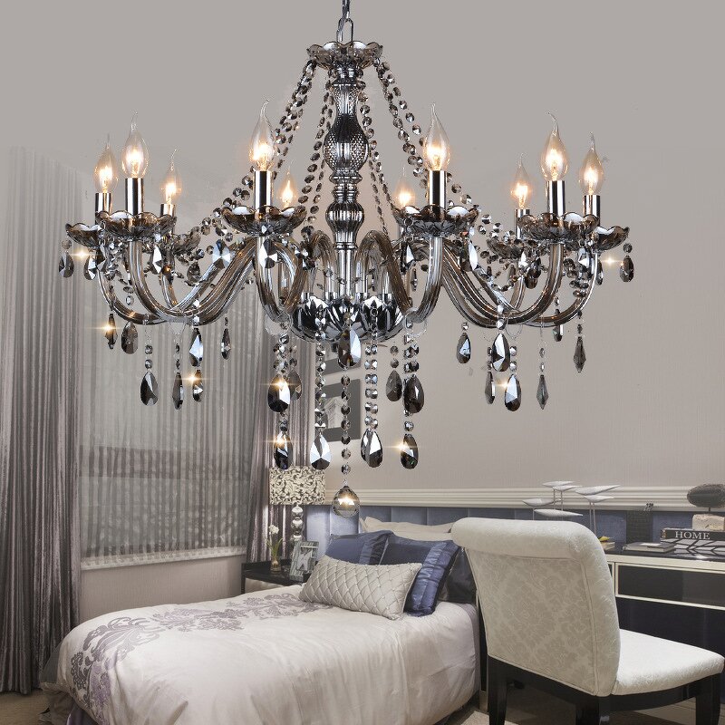 Silver Gray Pendant Light Manufacturer - OEM European Style 3 Layer Candle Chandelier