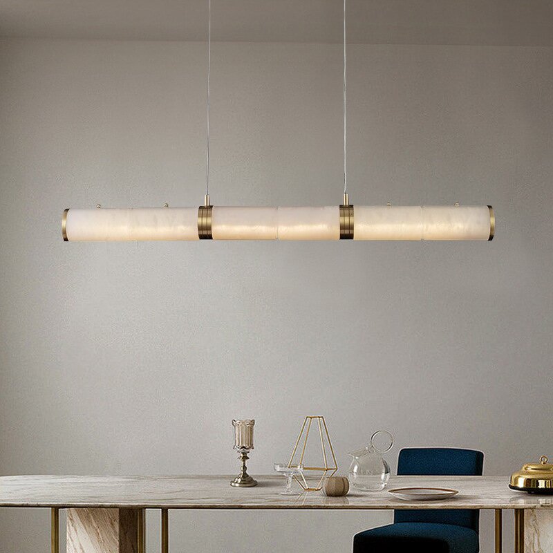 Linear Pendant Light Factory - OEM Nordic Dining Room Brass Alabaster Light