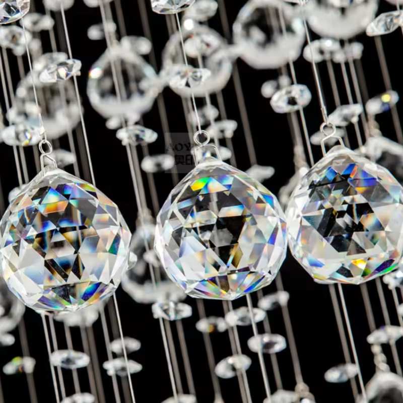 K9 Crystal Chandelier Factory - OEM Luxury Stairs Modern Flush Mount Beads