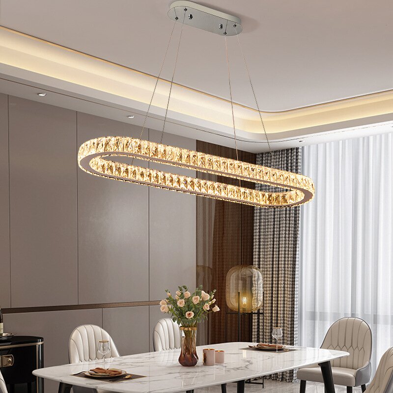 Gold Ring Chandelier Factory - OEM American 60cm Stainless Steel Crystal