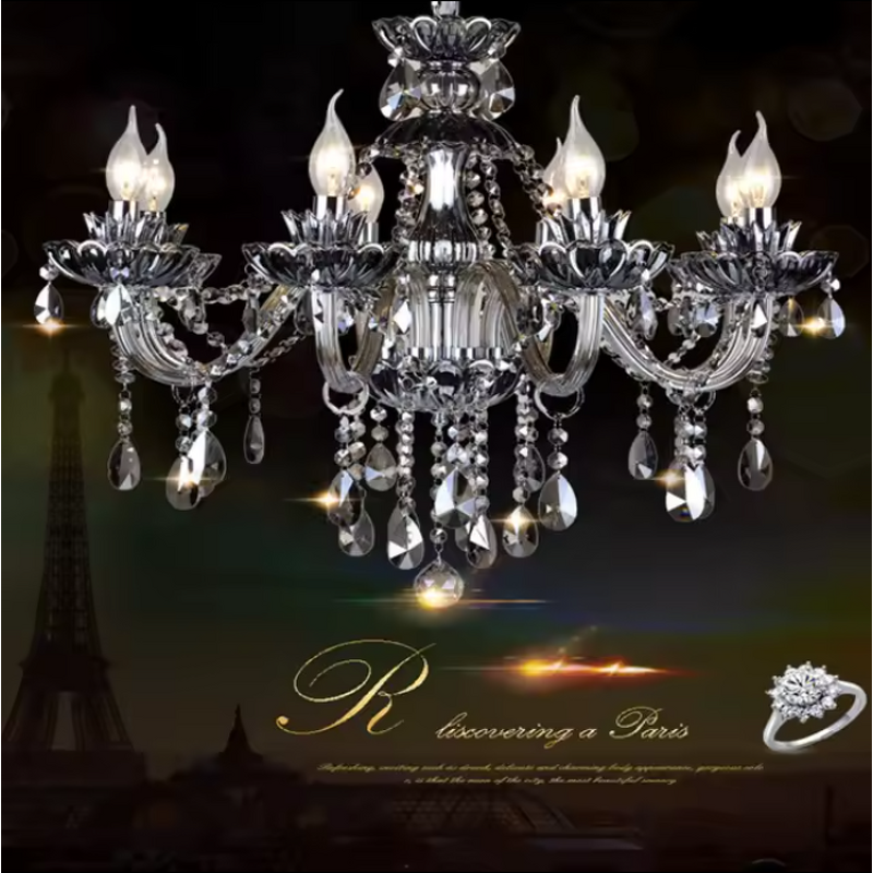 Gray Chandelier Manufacturer - OEM European 24 Bulb Crystal Candle Lighting
