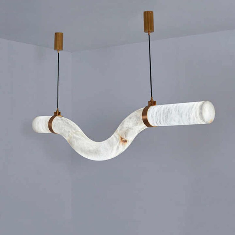 Alabaster Pendant Light Factory - OEM Spain White Marble Linear Chandelier