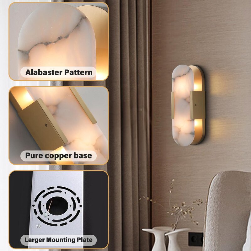 Marble Wall Sconce Manufacturer - OEM Minimalist Long Strip Brass Wall Lamp