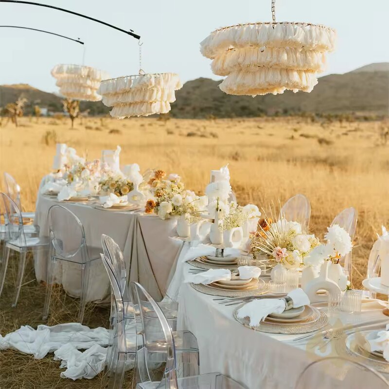 Knitting Tassel Chandelier Factory - OEM Wedding Handmade Natural Rattan Pendant