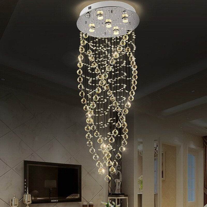 Crystal Ball Chandelier Manufacturer - OEM Hotel Mall Lobby Staircase Lighting