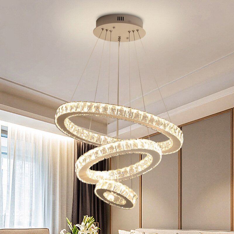 Adjustable Chandelier Manufacturer - OEM Height Adjustable Ring Crystal Linear