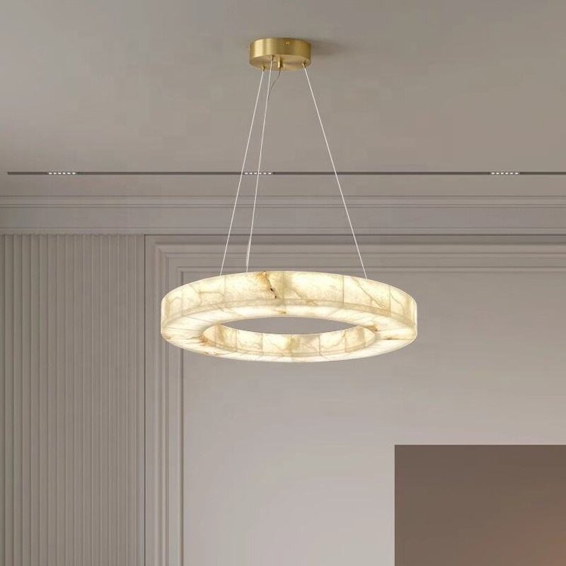 Ring Ceiling Light Factory - OEM Villa Hotel Alabaster Circle Chandelier