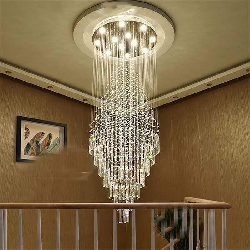Crystal Chandelier Factory - OEM High Ceilings Customized Villa Lobby Lighting