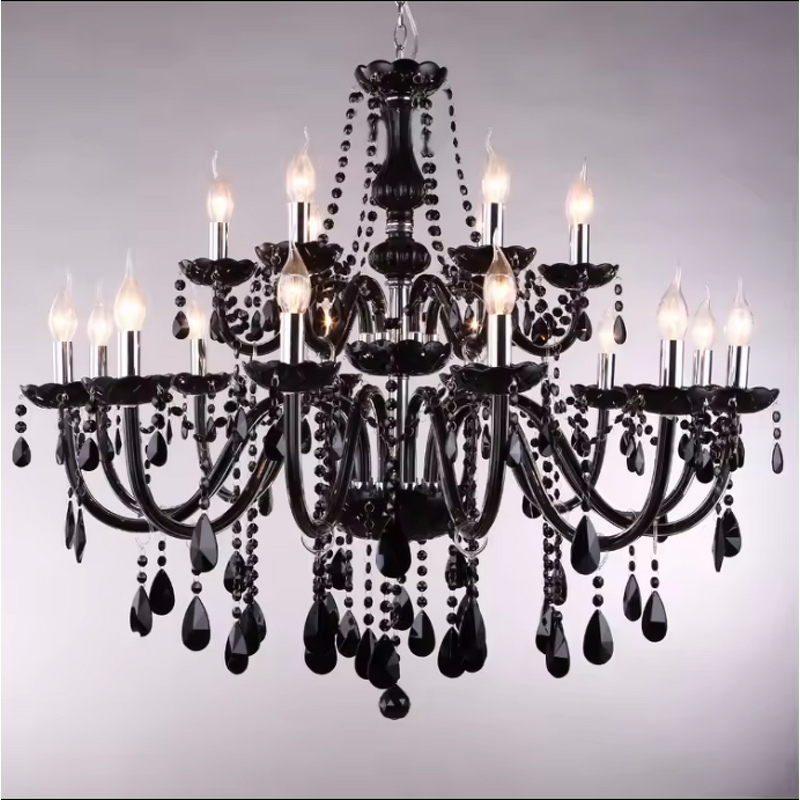 Black Smoke Chandelier Factory - OEM Hotel 4 Tier Glass Nordic Style Lighting