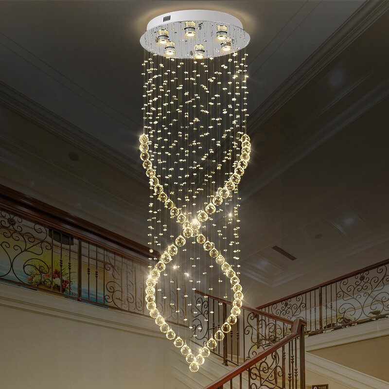 Crystal Ball Chandelier Manufacturer - OEM Hotel Mall Lobby Staircase Lighting
