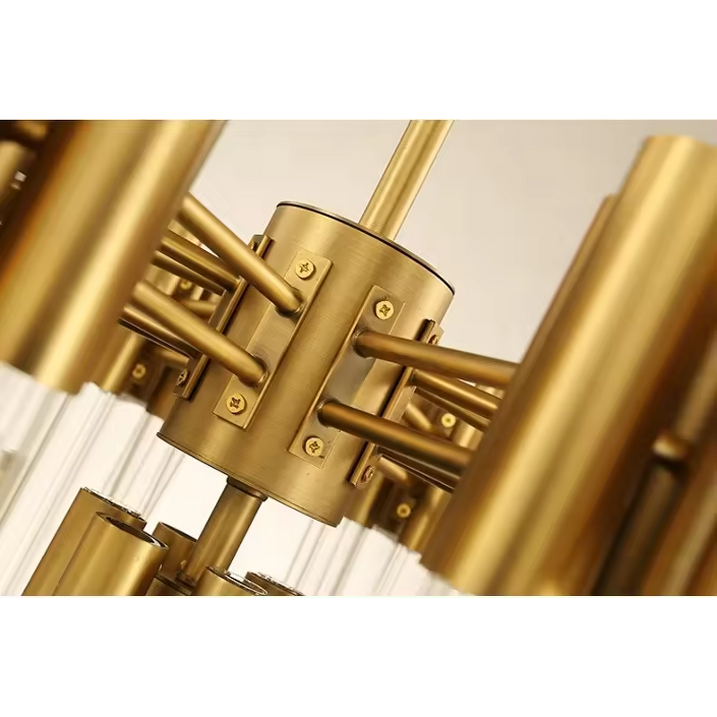 Gold Chandelier Factory - OEM LED Luxury Crystal Ceiling Rod Lighting