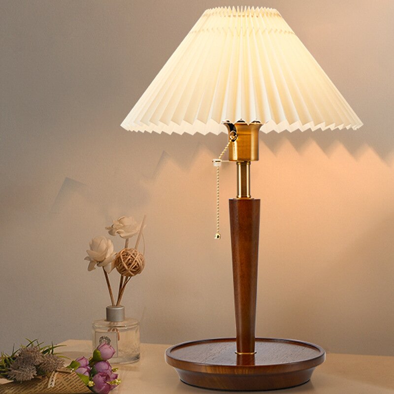 Wood Table Lamp Manufacturer - OEM American Retro Fabric Desk Wireless Charger