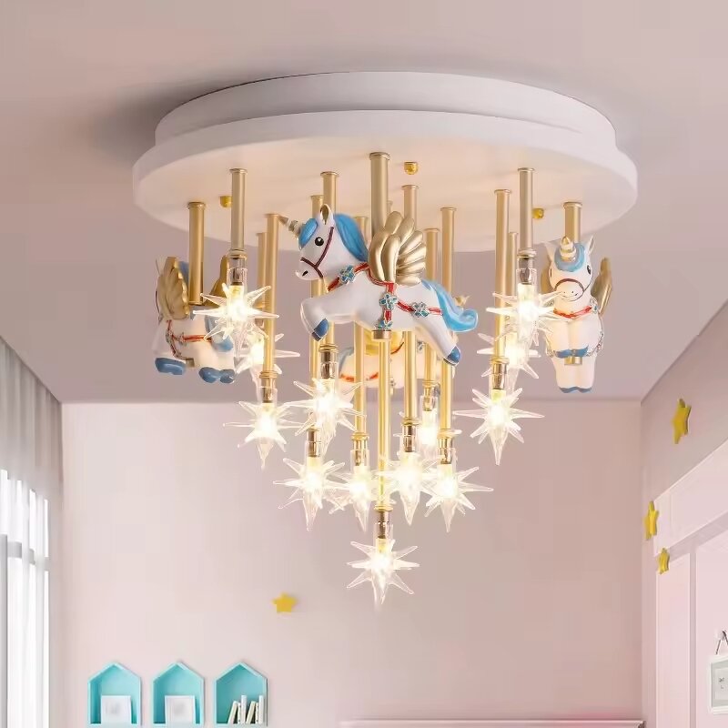 Carousel Chandelier Factory - OEM Modern Children's Room Princess Boy Girl