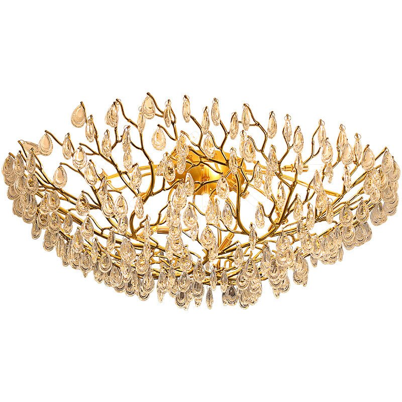Gold Chandelier Manufacturer - OEM Vintage Hotel Brass Branches Crystal