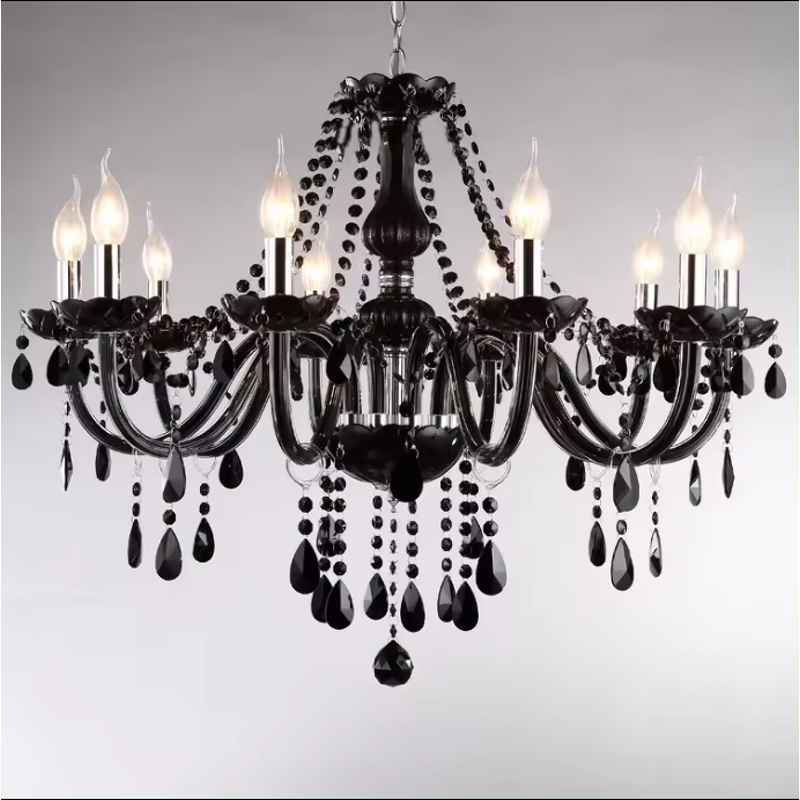 Black Smoke Chandelier Factory - OEM Hotel 4 Tier Glass Nordic Style Lighting
