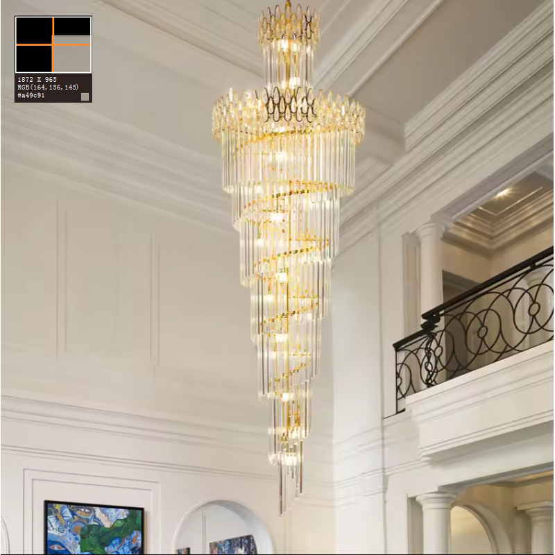 Gold Pendant Light Factory - OEM Trendy Spiral Staircase Multiple Pendants