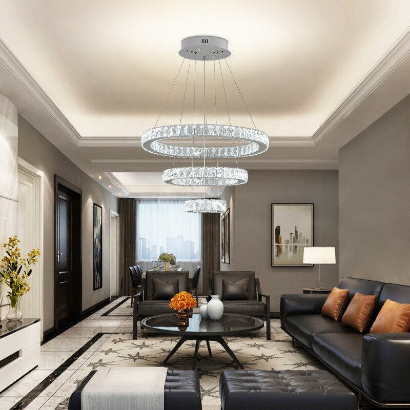 Adjustable Chandelier Manufacturer - OEM Height Adjustable Ring Crystal Linear