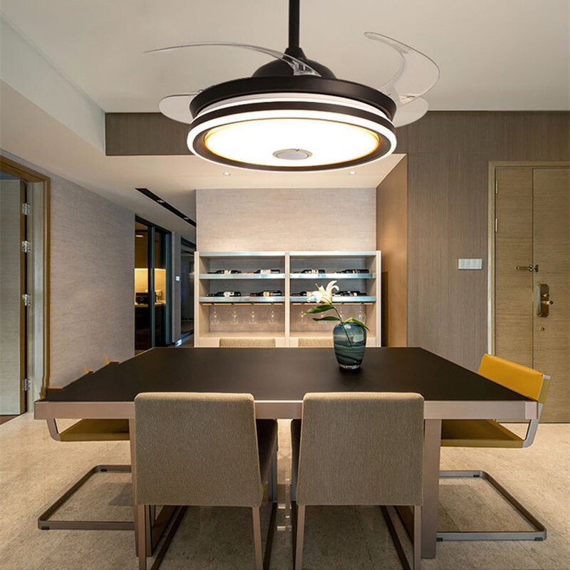 Retractable Ceiling Fan Factory - OEM 2024 New Design Flush Mount LED