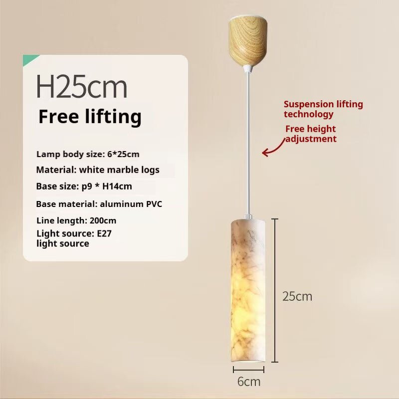 Alabaster Pendant Light Manufacturer - OEM Height Adjustable Nordic Chandelier