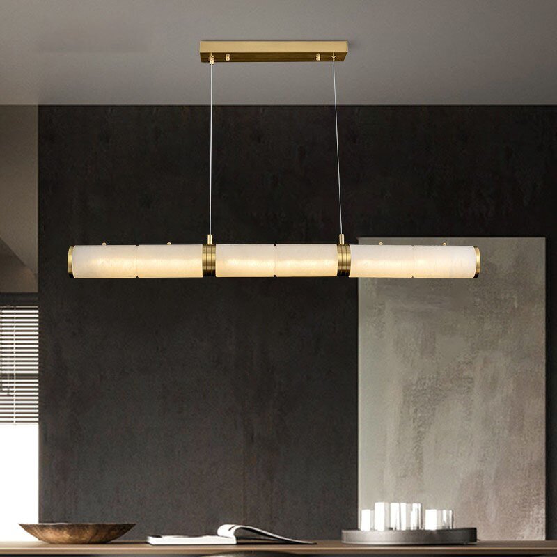 Linear Pendant Light Factory - OEM Nordic Dining Room Brass Alabaster Light