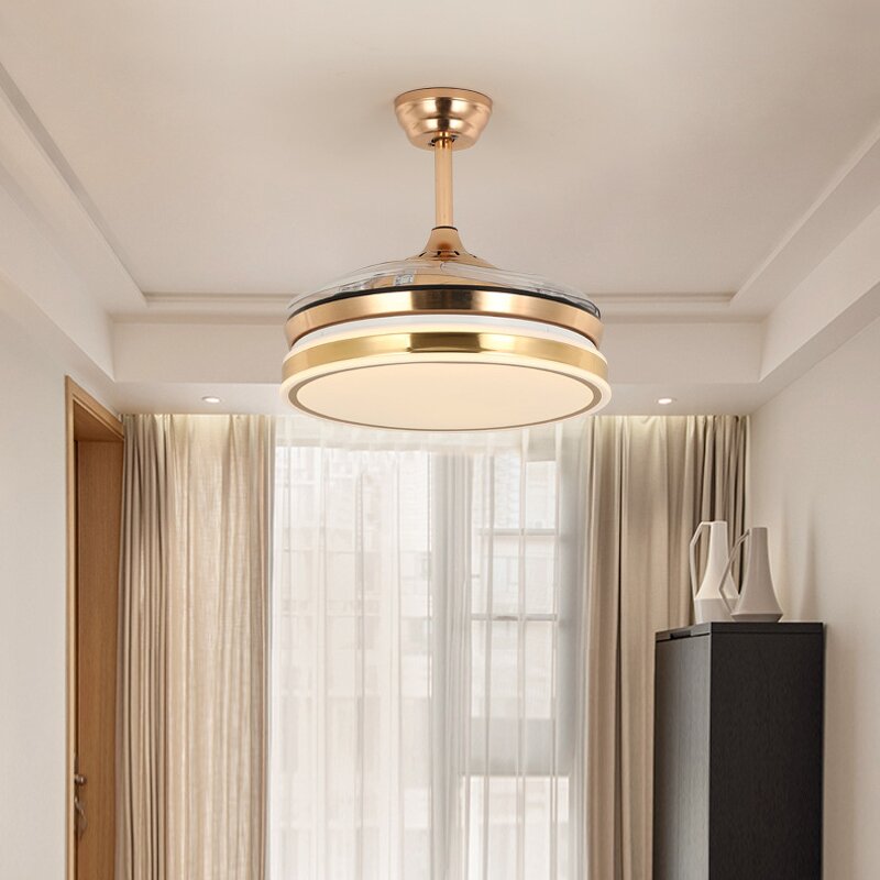 Chandelier Ceiling Fan Manufacturer - OEM Modern Three Colour Copper AC Motor