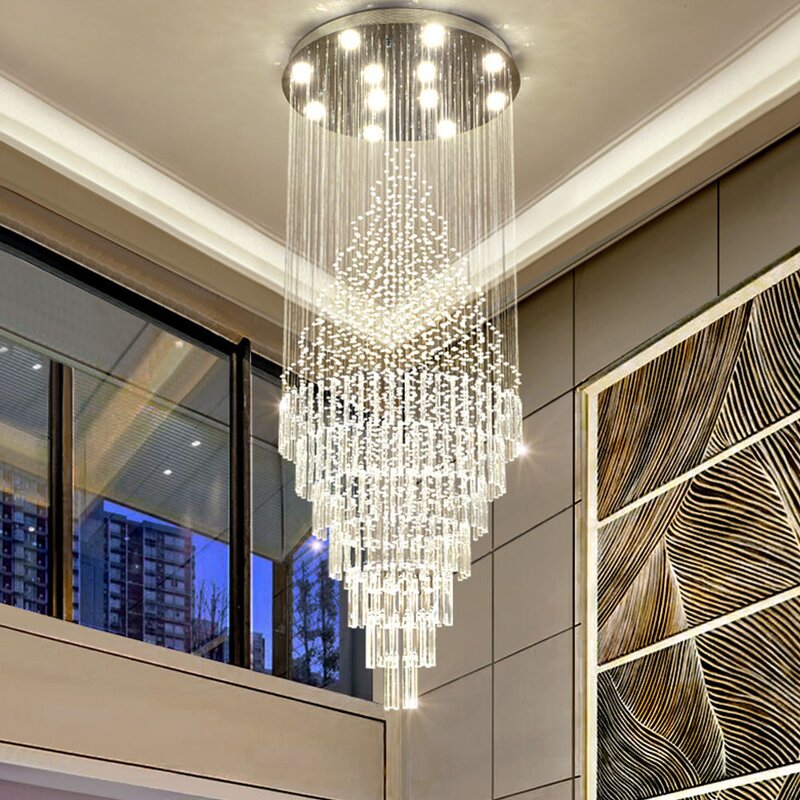 Crystal Chandelier Factory - OEM High Ceilings Customized Villa Lobby Lighting