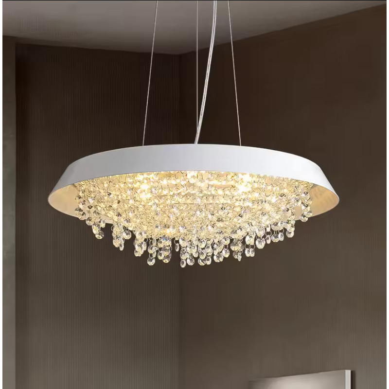 Crystal Raindrop Chandelier Factory - OEM Hotel Luxury Gold Round Modern Lighting
