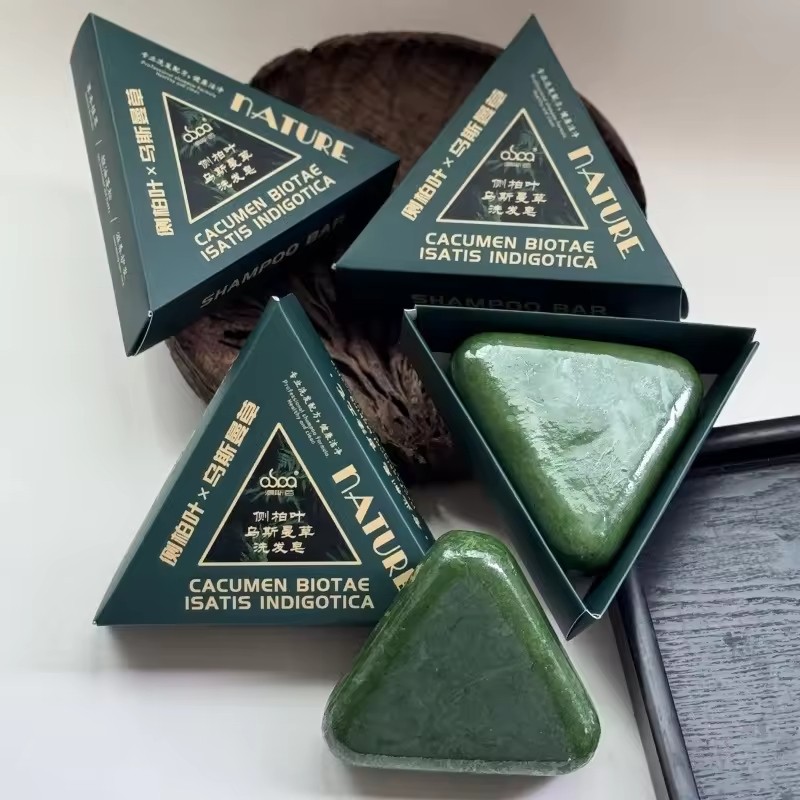 Private Label Organic Natural Herbal Ingredient Moisturizing Nourishing Handmade Solid Seven Green Hair Soap for Sensitive Skin