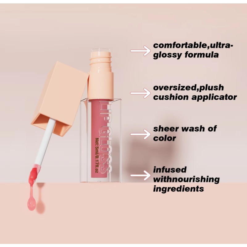 Wholesale Private Label Logo Cosmetic Lipstick Liquid Lip StainTinted Lip Plumper Oil Mineral-based Waterproof Lip Gloss Makeup