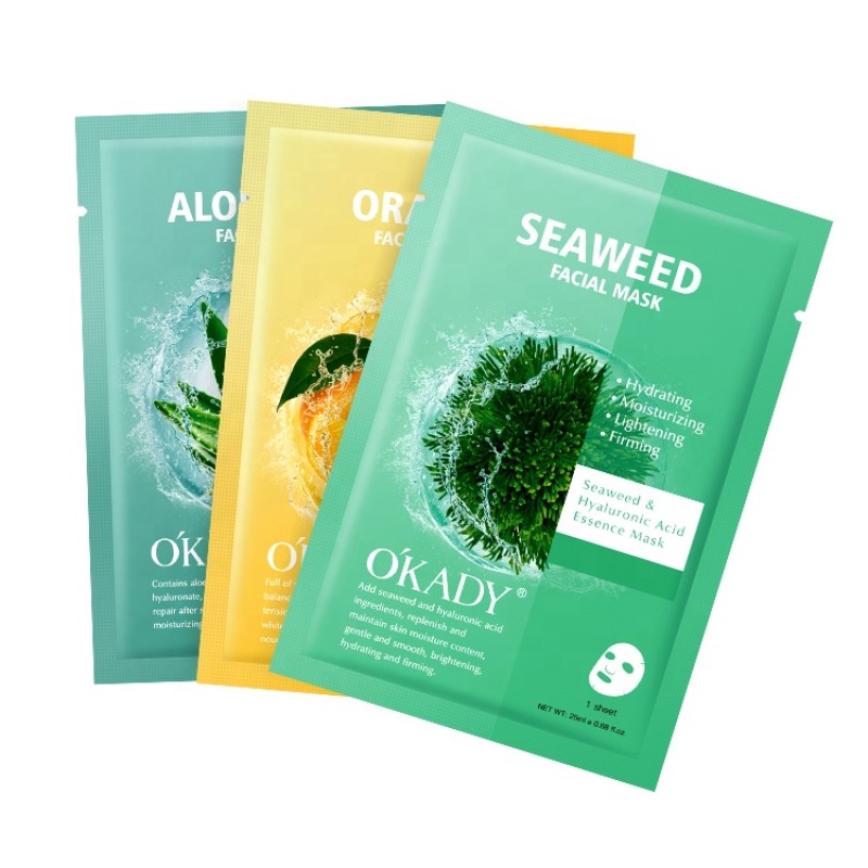Korean Cosmetics Facial Skin Care Beauty Moisturizing Seaweed Orange Aloe Vera Facial Sheet Mask
