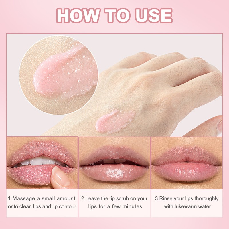 Private Label Lip Care Strawberry 2 in 1 Organic Moisturiizng Exfoliating Sugar Lip Lightening Scrub