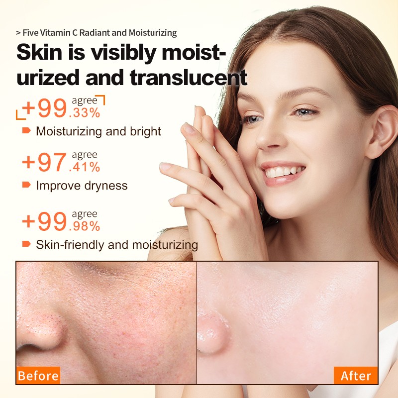 Enhances Radiance Reduces Dullness Nourishes Skin Brightening Hydrating Revitalizing Five-Type Vitamin C Skincare Set Six Pieces