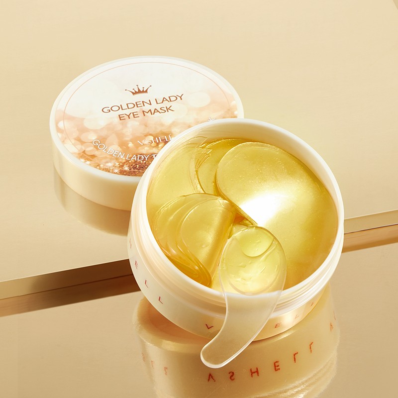 24K Gold Anti-Wrinkle Eye Patches 84g/60pcs Hydrating Firming Sheet Masks with Peptides Collagen for Eye Care Fine Lines