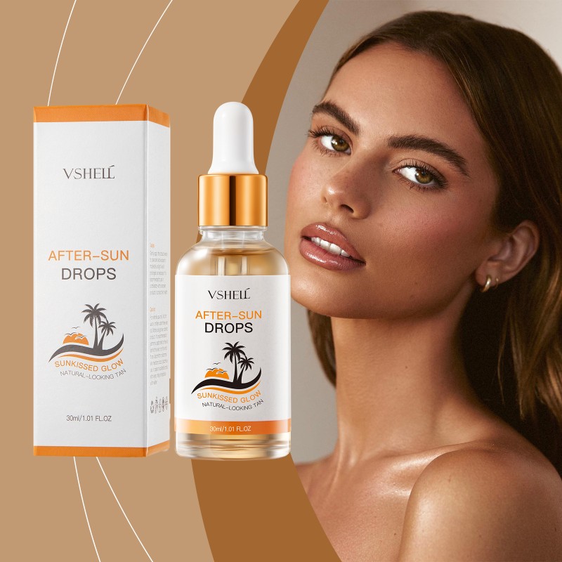 Natural Looking Tan Hydrating Glow Serum with After Sun Care for Face and Body Long Lasting Bronze Effect Self Tanning Drops