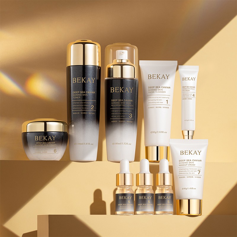 Skincare Face Care Supplier Complete Skincare Routine Toner Essence Cream Luxury Caviar 9-Piece Facial Care Set