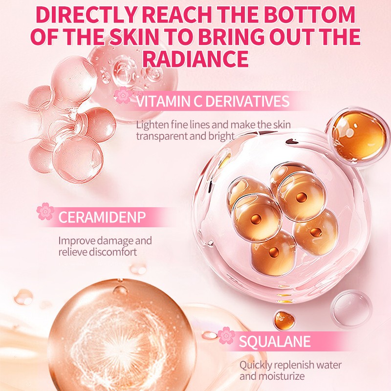 AESTHTANY Sakura Radiance Moisturizing Eight Piece Set Hydrating Brightening Nourishing Anti Aging Facial Skin Care Set