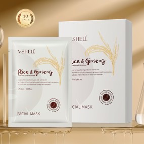 VSHELL Rice Ginseng Tender Anti Wrinkle Facial Mask SAKURA CRYSTAL LIGHTENING FACIAL MASK