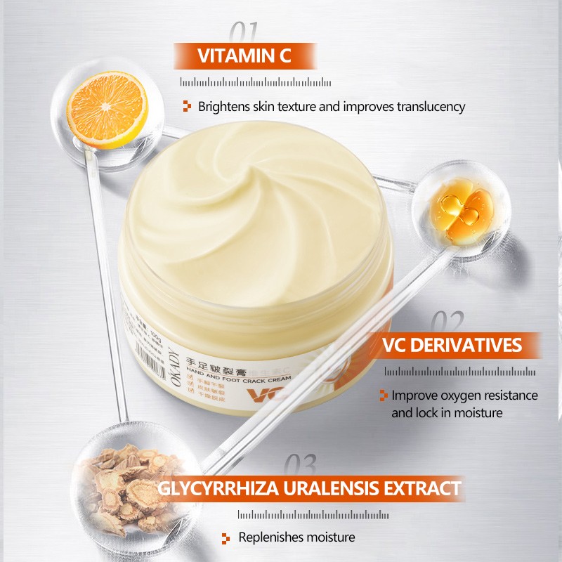 Soothes Dryness Restores Softness and Smoothness Repairing Nourishing Vitamin C Hand and Foot Cracked Skin Cream
