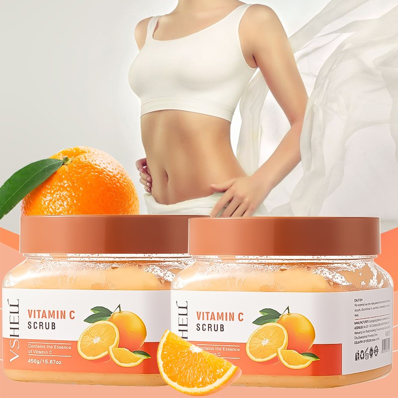 Vshell OEM Glycerin Body Scrub Gentle Vegan with Lemon Shea Butter Herbal Ingredients for Dry Skin with Vitamin C Watermelon