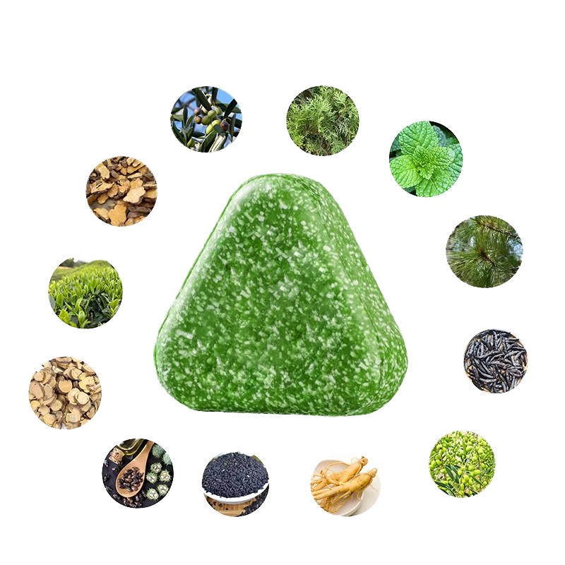 Private Label Organic Natural Herbal Ingredient Moisturizing Nourishing Handmade Solid Seven Green Hair Soap for Sensitive Skin