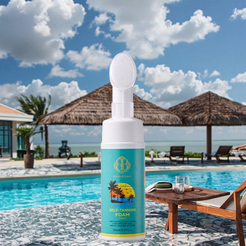 OEM ODM Private Label Organic Natural Whitening Vitamin C Skincare Moisturizing Hyaluronic Acid Self-Tanning Foam