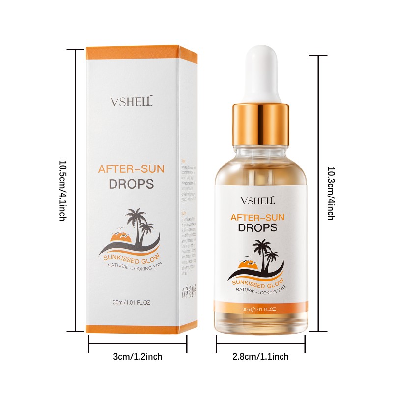 Natural Looking Tan Hydrating Glow Serum with After Sun Care for Face and Body Long Lasting Bronze Effect Self Tanning Drops