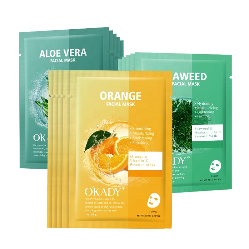 Korean Cosmetics Facial Skin Care Beauty Moisturizing Seaweed Orange Aloe Vera Facial Sheet Mask