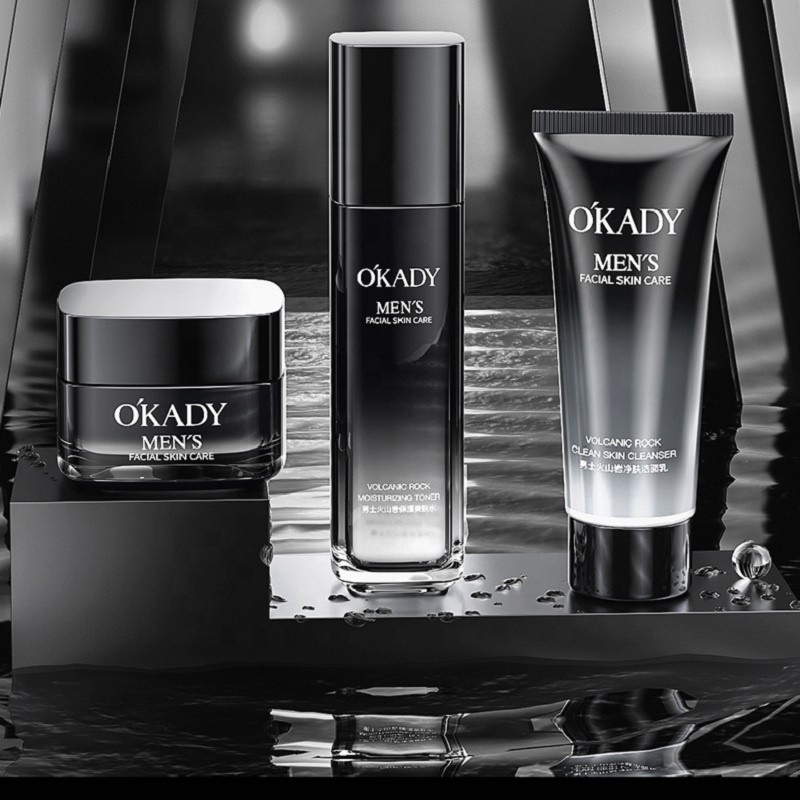 Vegan Organic Oil Free Anti Acne Face Whitening Professional Men Skin Care Set